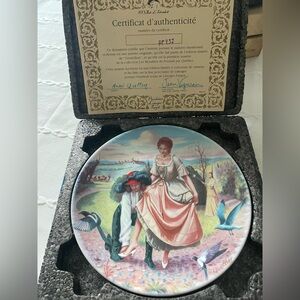 Decorative Limoges Plate with Romantic Scene Cendrillon por Andre Quellier!